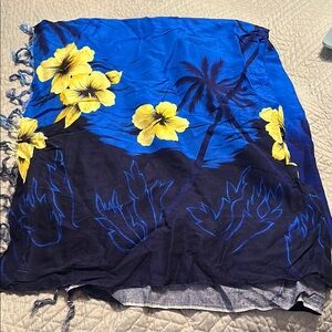 Blue and Yellow Floral Sarong
